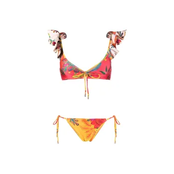 Zimmermann Ginger Floral-print Bikini Set