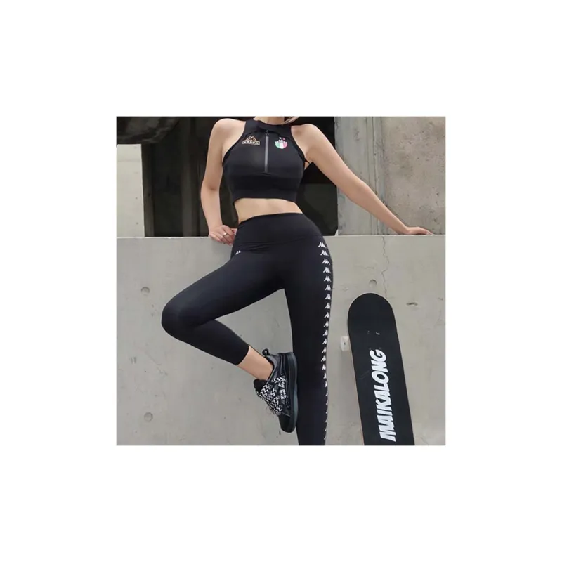 Kappa Sport Vests Women's Black Neon Orange Yellow-2