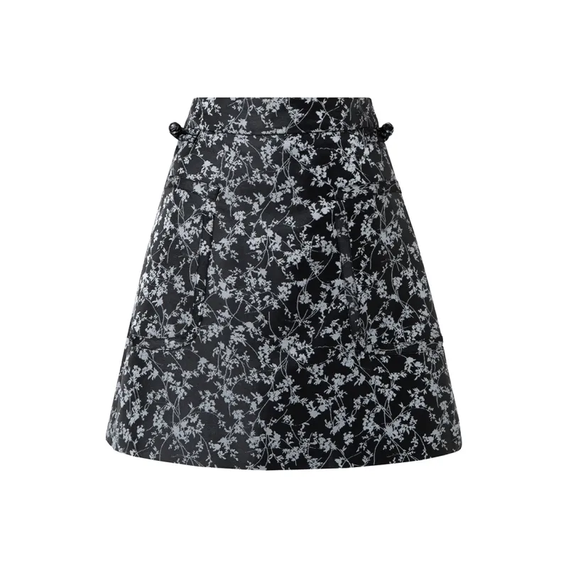 SOON FLOWER Casual Short Skirts Women's Black-0