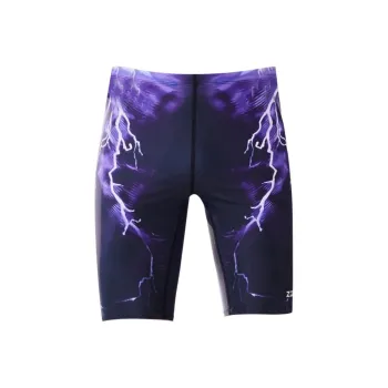 ZOKE Swimming Shorts Men's Purple Lightning Flower
