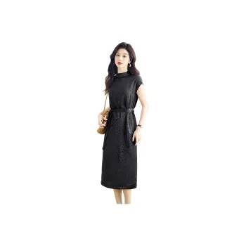 Cypress House Short Sleeved Dress Women's Black Polka Dot