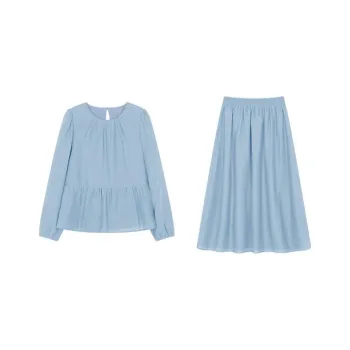 Mo Han Yi Mei Skirt Set Women's Blue