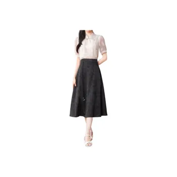 Like The Age Of Water Casual Long Skirt Women's Black