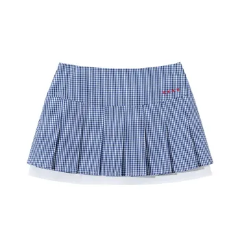 Ouyang Casual Short Skirts Women's Blue White Plaid