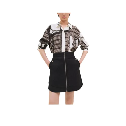 HERMES FW24 Casual Short Skirts Women's Black