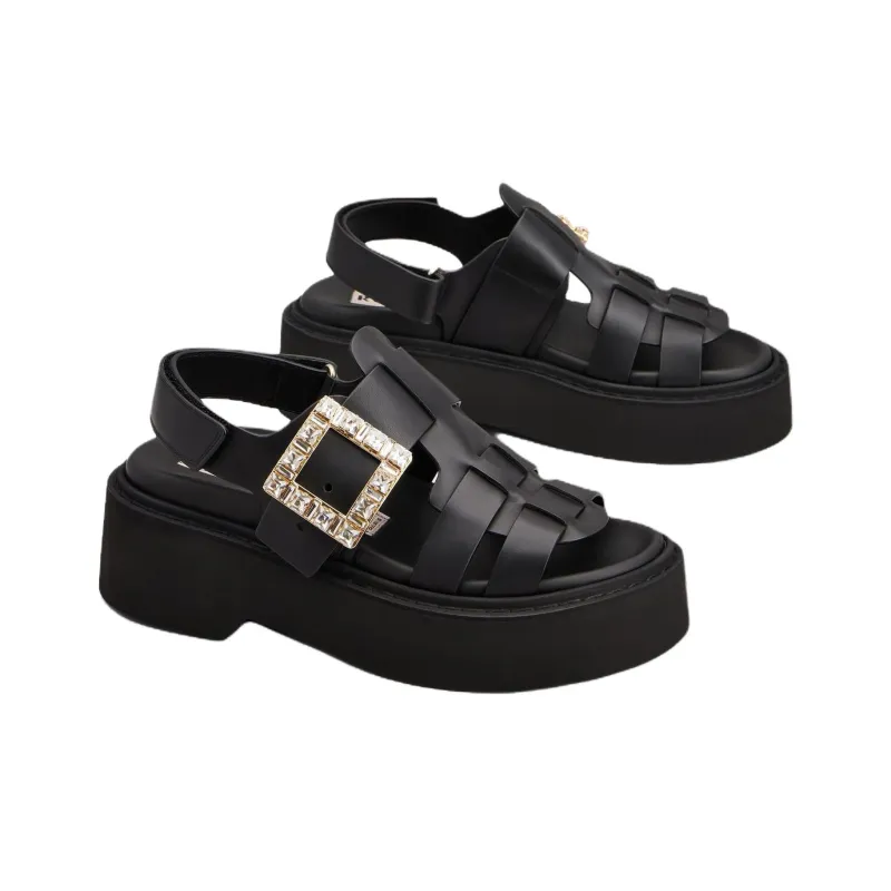 Roger Vivier Viv' Rangers One Strap Sandals Women's Black-2
