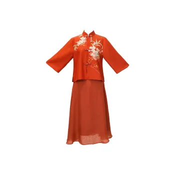 Clothes Cut By Time Cheongsam Women's Orange Red