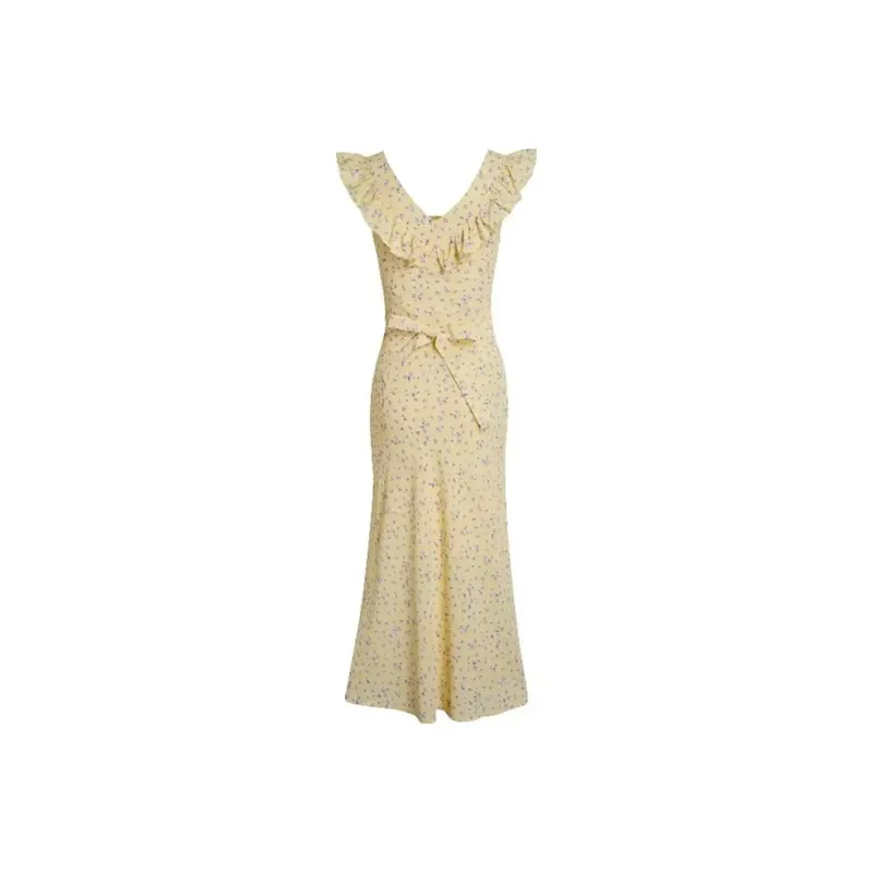 FLIM Slip Dresses Women's Yellow-3
