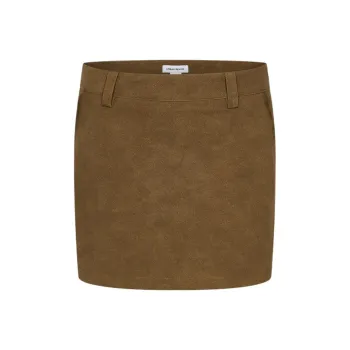 URBAN REVIVO Casual Short Skirts Women's Coffee Brown