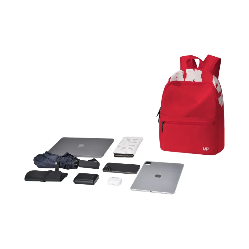 TURN UP Polyester Backpack Regular Unisex Red-4