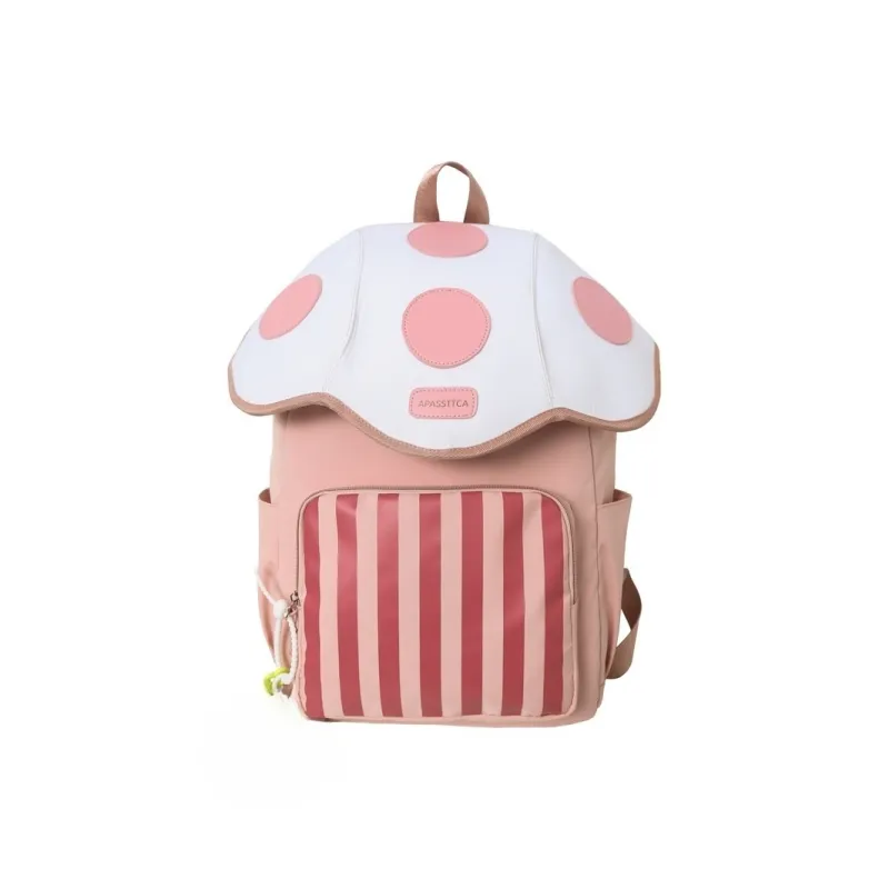 AIBAG Nylon Backpack Women's Pink/Khaki/Dark Brown-0