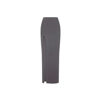 SKIMS SEAMLESS MODAL SLIT LONG SKIRT Casual Long Skirts Women's ASH/Gray