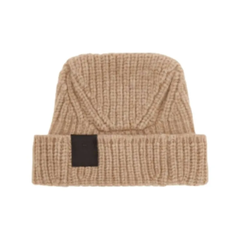 FERRAGAMO Alpaca, Wool, Polyamide, Leather Beanies Unisex Camel-0