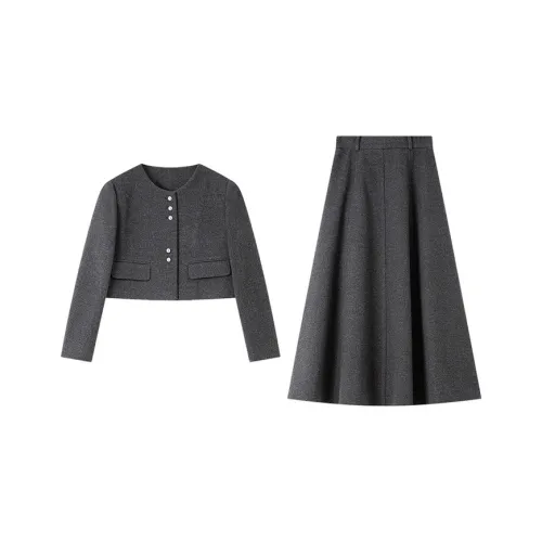 VIMLY Skirt Set Women's Dark Gray