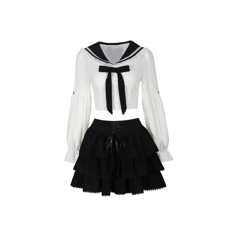 AURORA MUSE Skirt Set Women's Black White-0