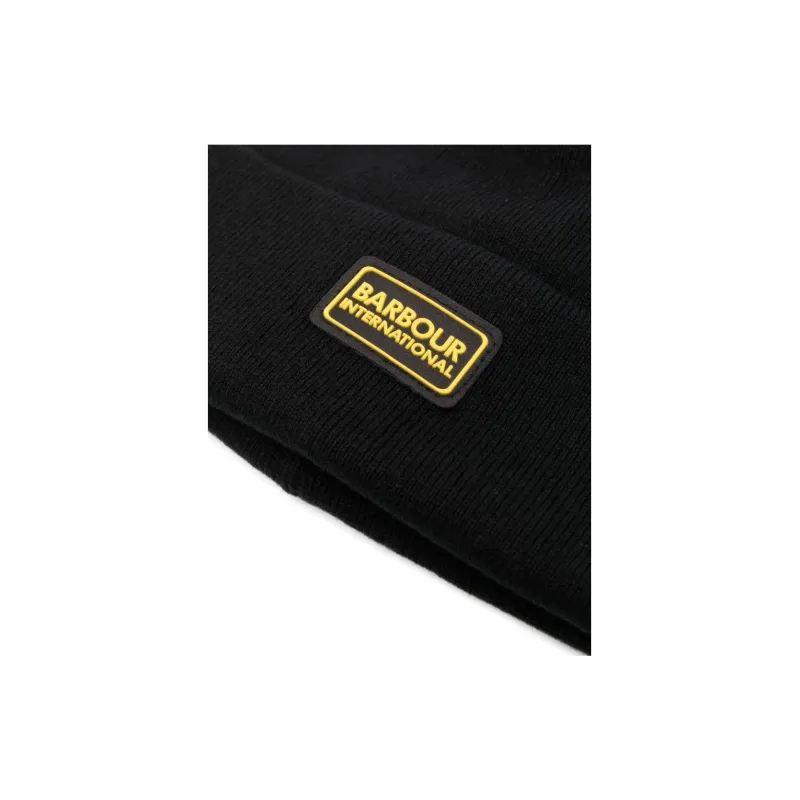 BARBOUR Logo Patch Ribbed Beanie-3