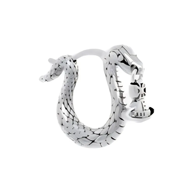 Vivienne Westwood Brass Hoop Earrings Unisex Vintage Silver, Single-2