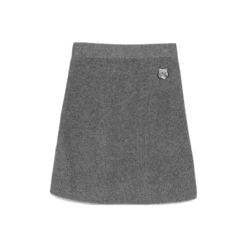 Maison Kitsune Bold Fox Head Patch Midi Skirt