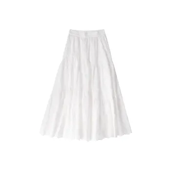 RZSE Casual Long Skirts Women's Pearl White