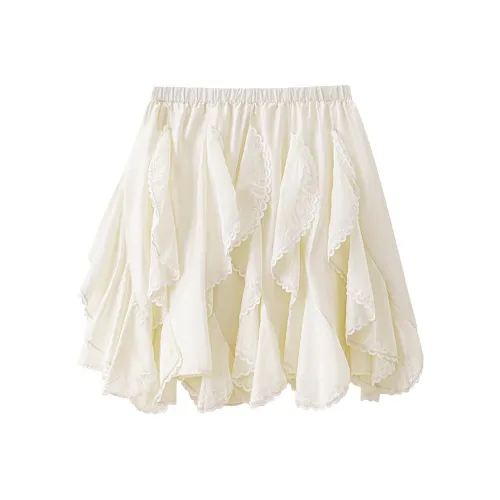 HTMEME Casual Short Skirts Women's Apricot