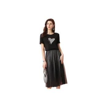 FENHONGMALI Skirt Set Women's Black