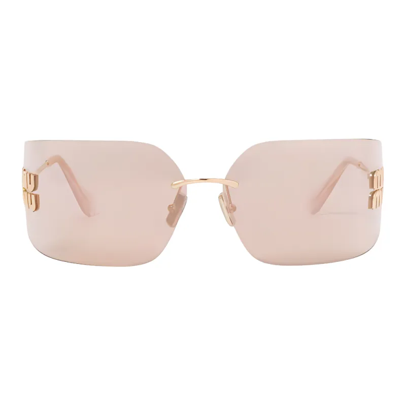 MIU MIU Logo plaque Wraparound frame Sunglasses-2