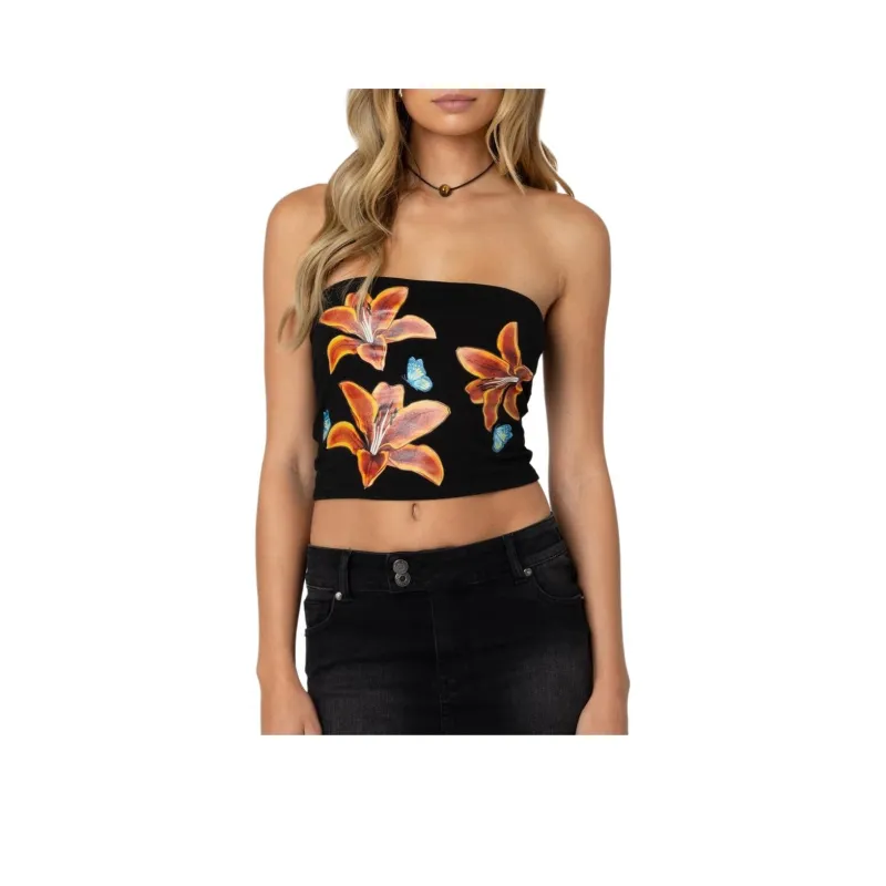 Edikted Tigerlily Tube Top Strapless Top Women's-0