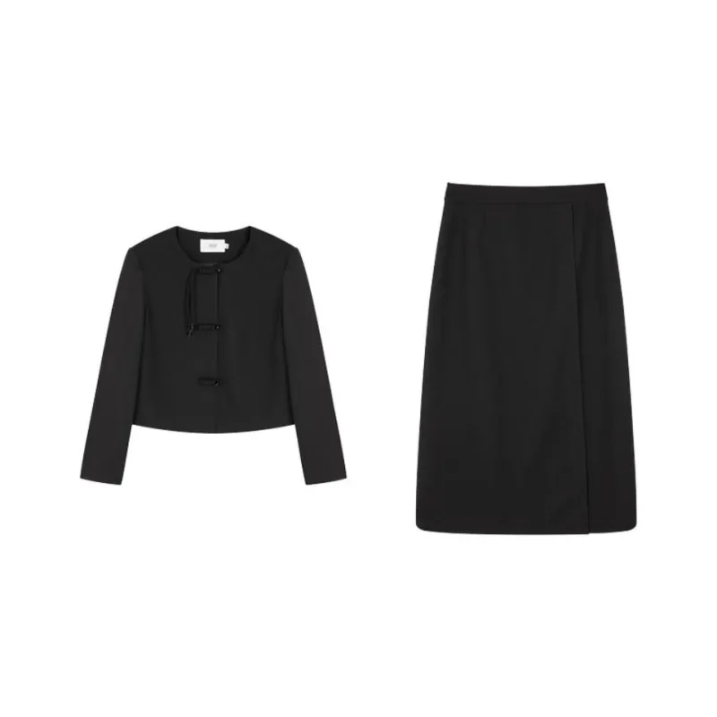 Mo Han Yi Mei Skirt Set Women's Black-0