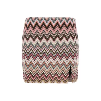 MISSONI Zigzag Woven Front Slit Mini Skirt