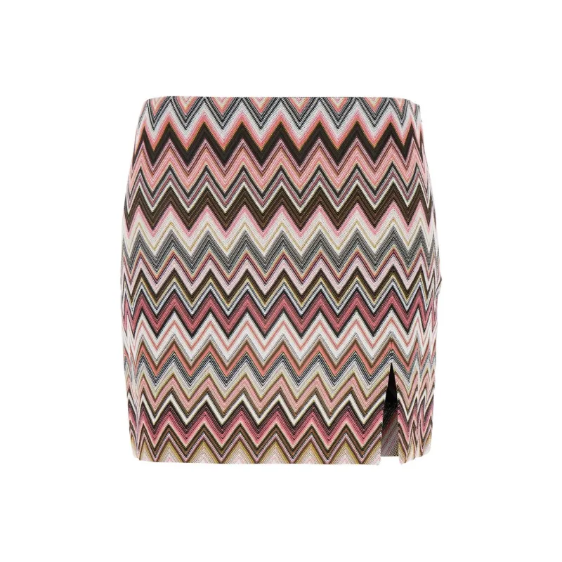 MISSONI Zigzag Woven Front Slit Mini Skirt-0