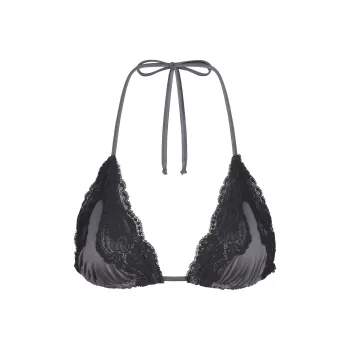 SKIMS LACE SWIM TRIANGLE TOP Bikini Women's GUNMETAL/Bronze