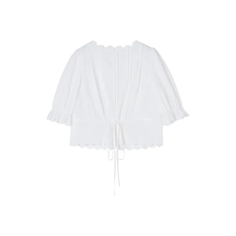 XIANGYING Shirts Women's White-1