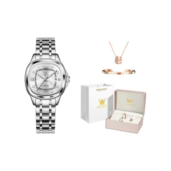 OLEVS Radiant Collection Mechanical Movement Stainless Steel Watchband Watch Women's Watch Silver Dial
