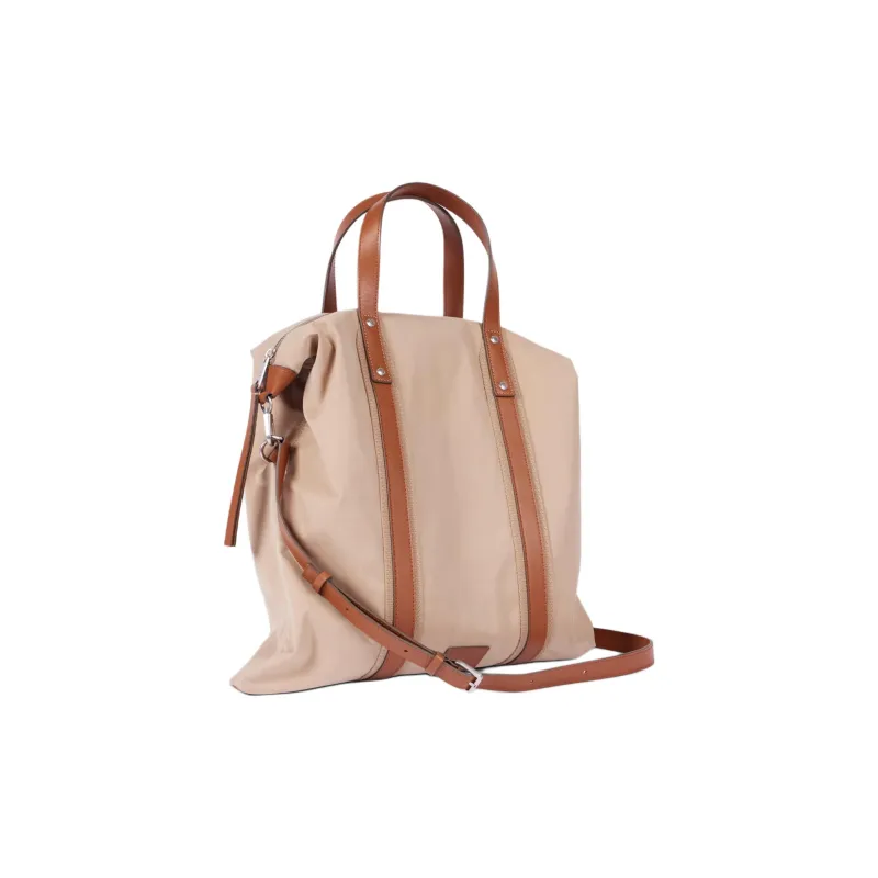 Paul Smith Polyester Tote Bag, Shopping Bag, Shoulder Bag, Crossbody Bag, Handbag Unisex Beige & Brown-3