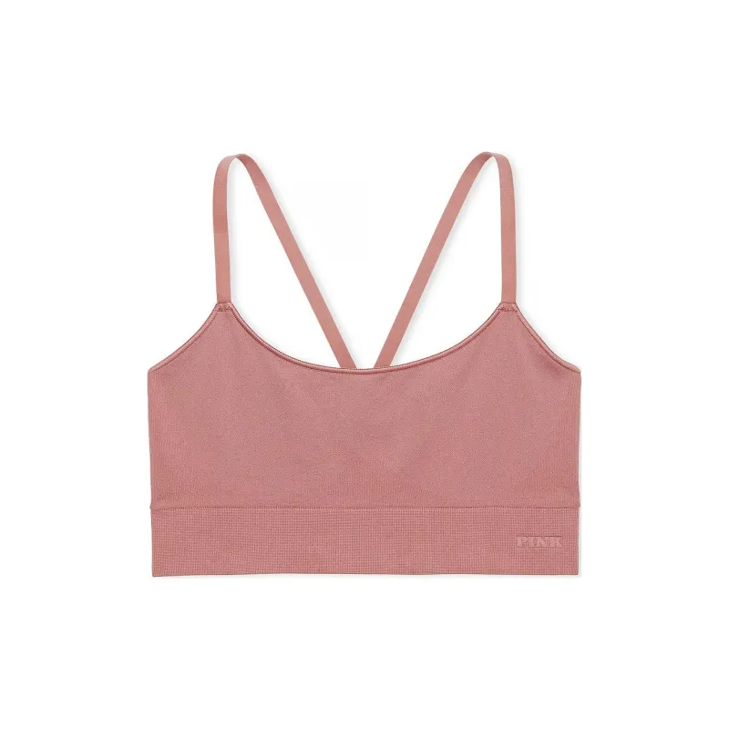Victoria's Secret PINK SEAMLESS SCOOP SPORTS BRA/Pink Bra Women's Pink-0