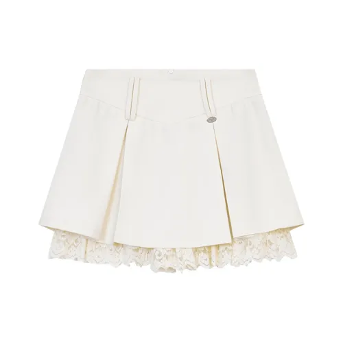 ELF SACK Casual Short Skirts Women's Ambiance Ecru