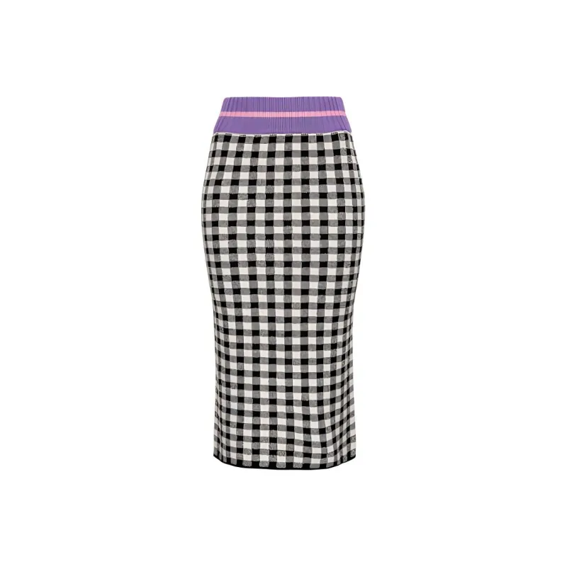 PINKO Casual Long Skirts Women's Black White-0