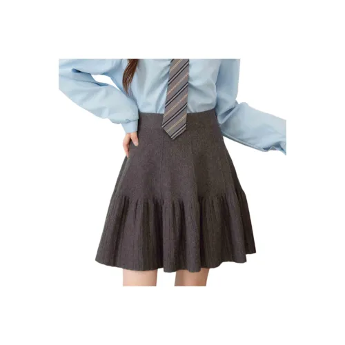 Tonlion Casual Short Skirts Women's Dark Heather Gray