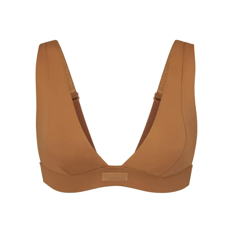 Skims Swim Plunge Bikini Top Almond-0