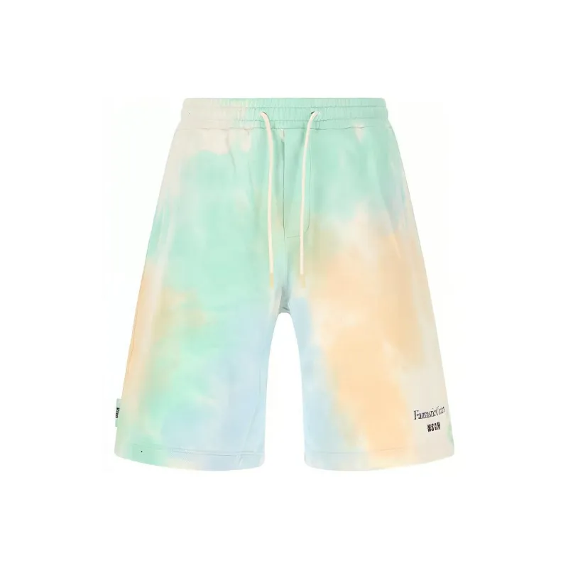 MSGM Fantastic Green Tie Dye Bermuda Shorts-0