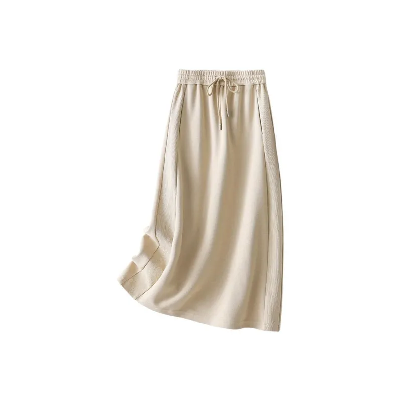 IHIMI Casual Long Skirt Women's Light Khaki-0