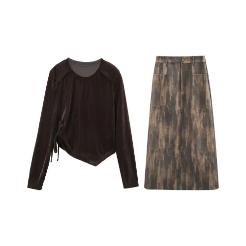 A Paradise For Awakening Skirt Set Women's Coffee