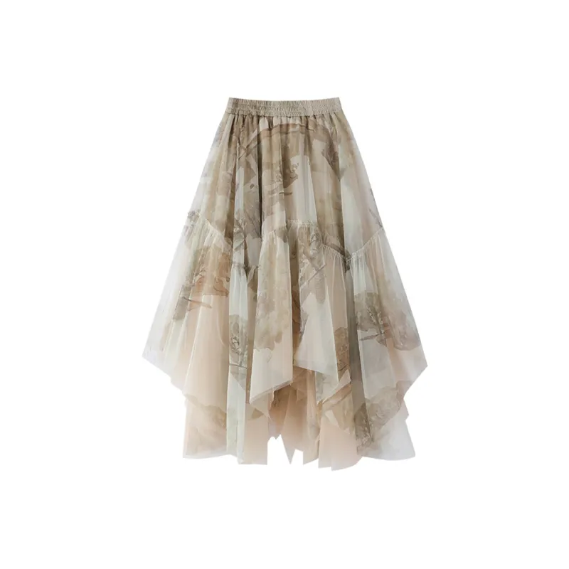 THE SEA LIFE Casual Long Skirt Women's Mist Color-0
