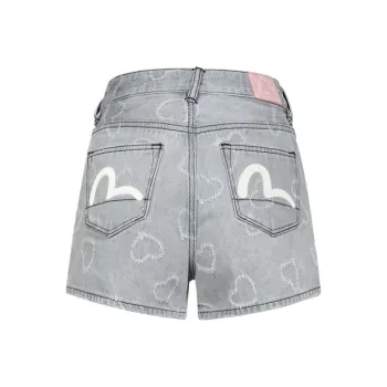 EVISU Denim Shorts Women's Denim Gray All Over