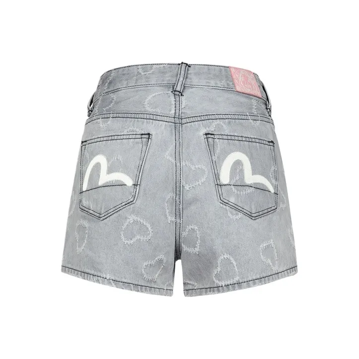 EVISU Denim Shorts Women's Denim Gray All Over-0