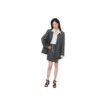 ULD Skirt Set Women's Gray Blue Stripes
