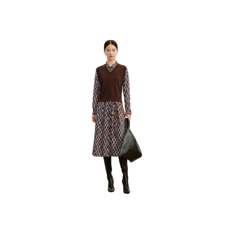 JZ. ANNAKRO Skirt Set Women's Floral Coffee-0