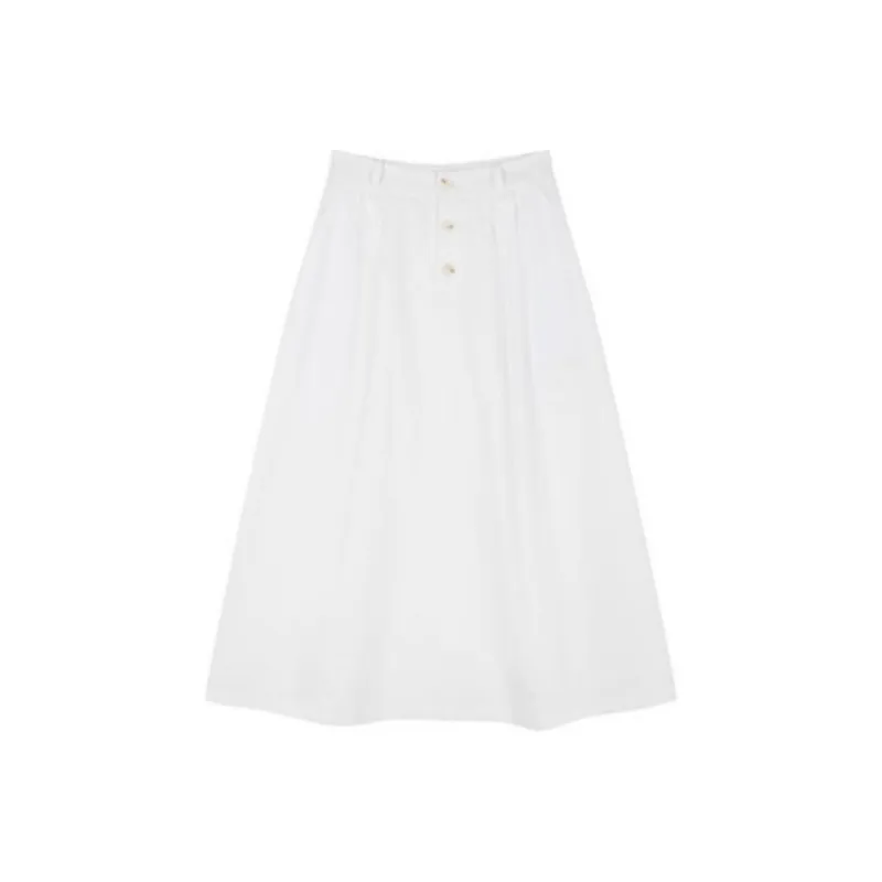 Mo Han Yi Mei Casual Long Skirt Women's White-0