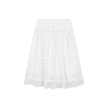 AooRaa Casual Long Skirt Women's Floral