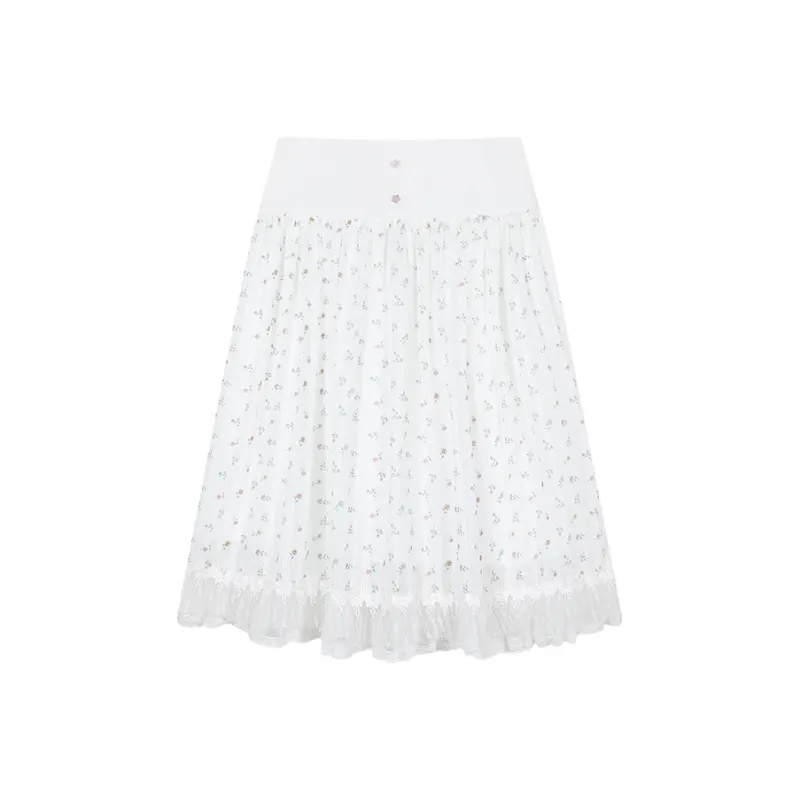 AooRaa Casual Long Skirt Women's Floral-0